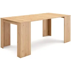 SKRAUT HOME Ausziehbarer Konsolentisch, 180x90x77cm, Für 8 Personen, Esstisch, Moderner Stil, Eiche _ 153_3