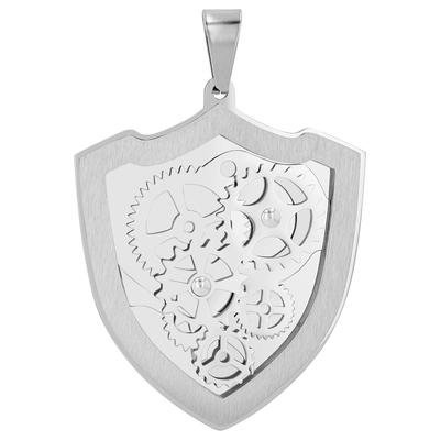 Kettenanhänger AKZENT "Xerxes, langlebig", silber (silberfarbig), Schmuckanhänger, Herren, Edelstahl, Kettenanhänger