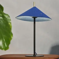 OSRAM Tischleuchte Decor Flip in Blau Ø 35 cm - Auffällige Leuchte aus Filz mit G9  Fassung