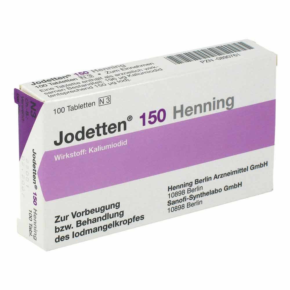 Sanofi-Aventis Deutschland GmbH Jodetten 150 Henning 150 Mikrogramm 00890761