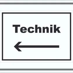 HB-Druck Technik Schild mit Text und Richtungspfeil links Hauswirtschaftsraum waagerecht A3 (297x420mm)