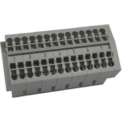 Hager K55A Steuerleitungsklemme, univ.Z, 7x2, 5 mm2, für Hutschiene 35mm, 4 Anschlüsse/Pol