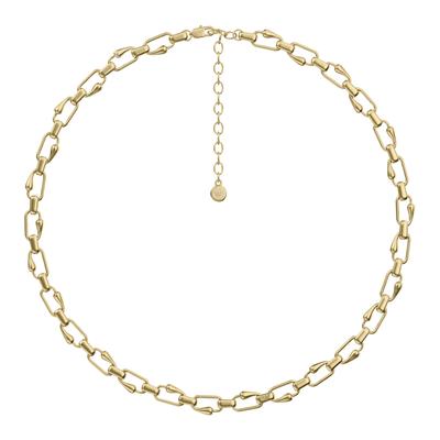 Kette ohne Anhänger EMPORIO ARMANI, gold (gelbgoldfarben), Halsketten, Damen, Metall, L: 44 B: 9mm, B:9mm
