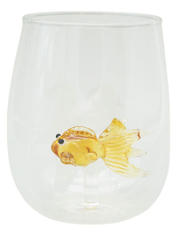 Winkee Glas ''Goldfisch'' in Gelb - 450 ml - onesize
