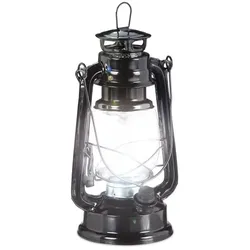Relaxdays 4 x Sturmlaterne LED schwarz Schwarz,Transparent