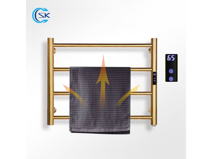 Sèche-serviettes électrique à câblage dissimulé ou apparent. Chauffe-serviettes doré. Sèche-serviettes de bain à affichage numérique. Porte-serviettes électrique 110V/220V.