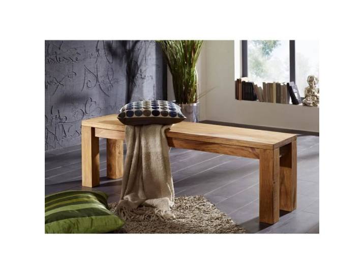 banc Sheesham brun huilé massif 140x35x45 cm (BxTxH) bois massif NATURE BROWN #101 MASSIVMOEBEL24