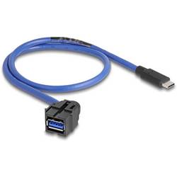 Delock USB-Kabel USB 3.0 USB-A Stecker, USB-C® Stecker 0.50 m Schwarz, Blau Rund 88156