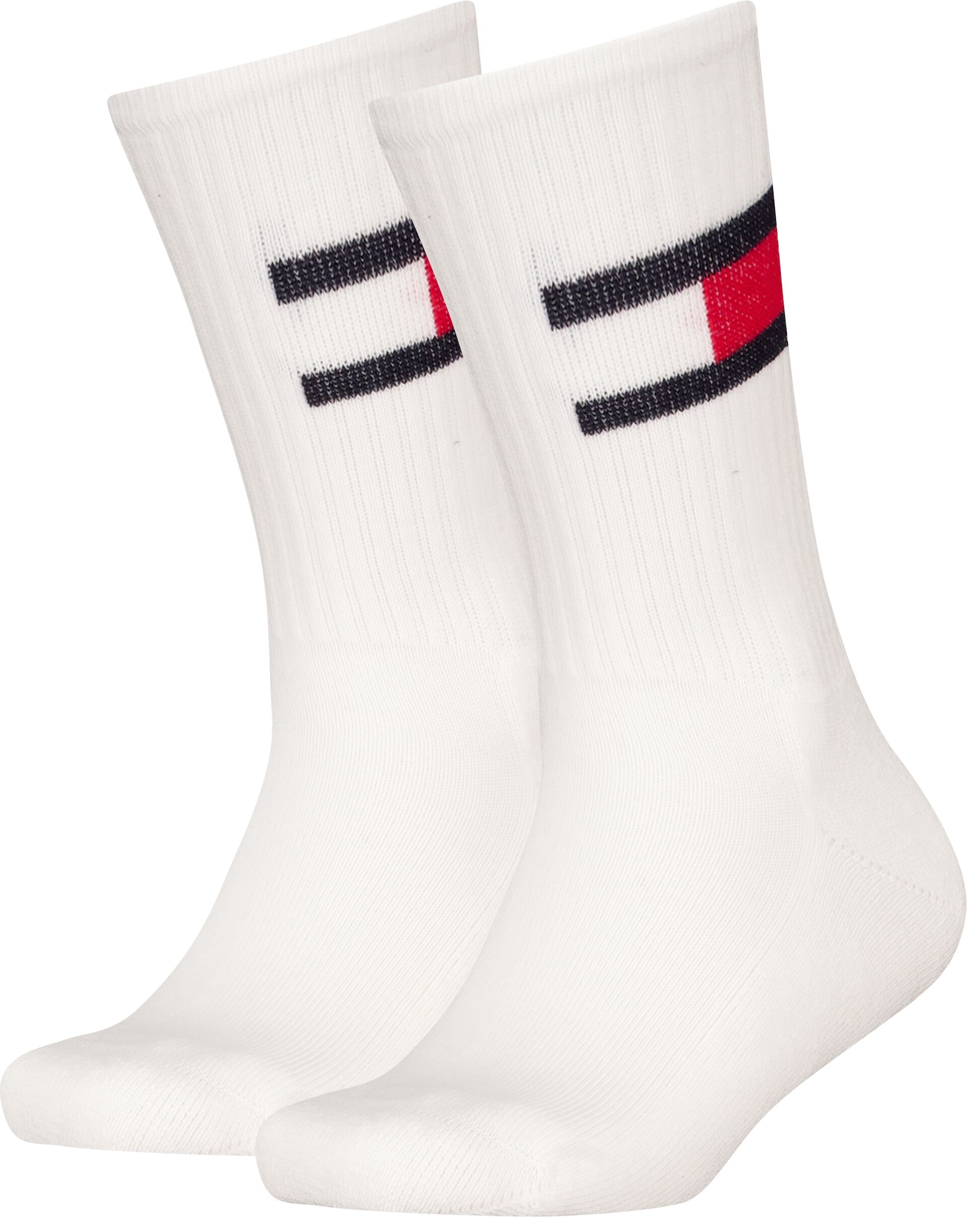 Socken TOMMY HILFIGER "TH KIDS SOCK FLAG", Mädchen, Gr. 35-38, Sockengröße, weiß, Baumwollmischung, normal, Socken Socken, halbe Frotteesohle für zusätzlichen Komfort