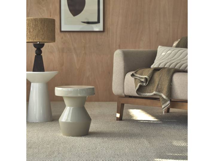 Beistell-Couchtisch aus Keramik, beige - Beige - Ceramic
