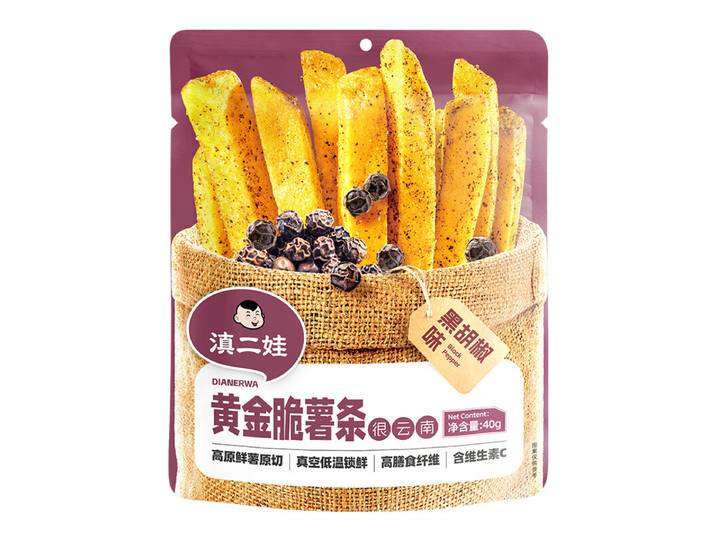 Dianerwa Golden Crispy Potato Sticks (saveur poivre noir) 40 g