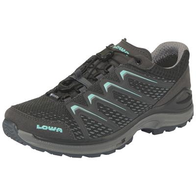 Wanderschuh LOWA "MEADOW GORE-TEX LO SL Ws", Damen, Gr. 39,5, grau (graphit, arktis), Synthetik, Textil, Schuhe Wanderschuh, wasserdicht Gore-Tex Membrane,Schnellschnürung