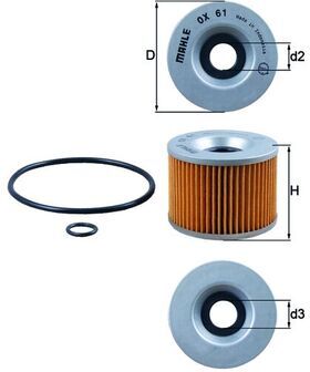 Mahle Ölfilter Ox61d Filtereinsatz 56mm Für Kawasaki Moto Guzzi Ducati Honda Triumph Yamaha
