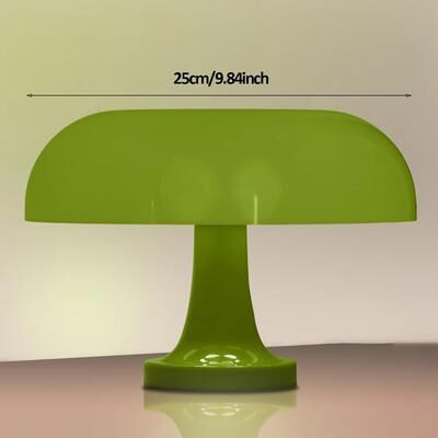 Inspired Finds Classic Mushroom Table Lamp Modern Bauhaus Bedside Light & Danish Designer Decorative Lamp green 28cm 11.02in usb Plug