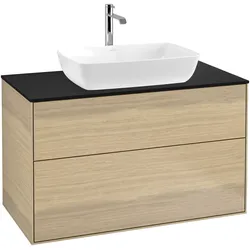 Villeroy & Boch Waschbeckenunterschrank Finion G76, Eckig Oak Veneer, 1000x603x501mm, mit Beleuchtung und SoftClosing