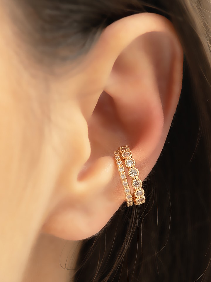 atelier MIU Vergold. Earcuffs mit Edelsteinen - onesize