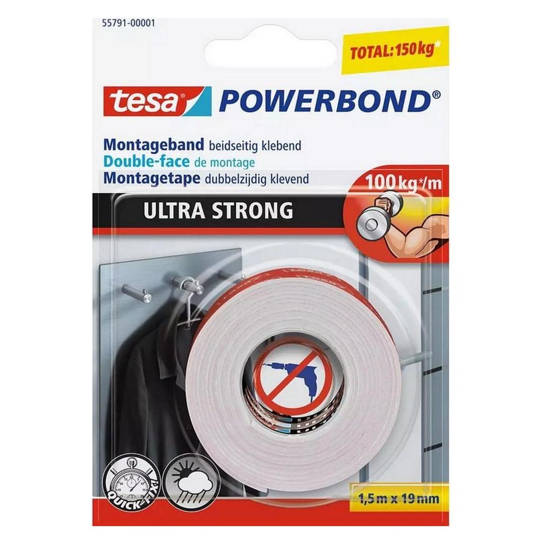 tesa 2x Powerbond ULTRA STRONG doppelseitiges Montageband (19 mm) (55791-00500-00)