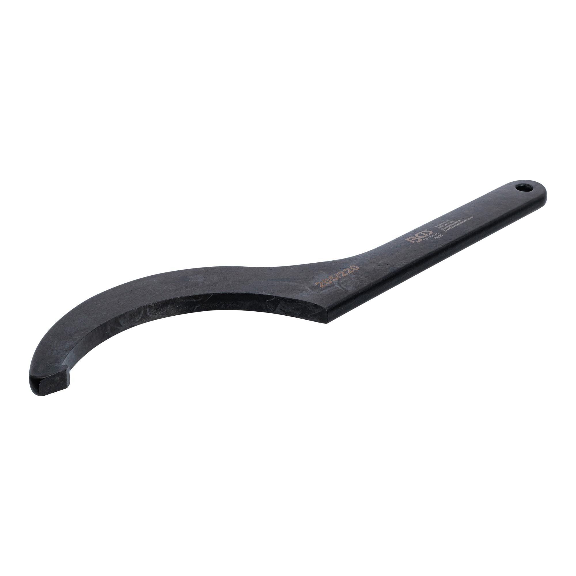 BGS Hakenschlüssel mit Nase, 205 - 220 mm ; BGS technic (73226)