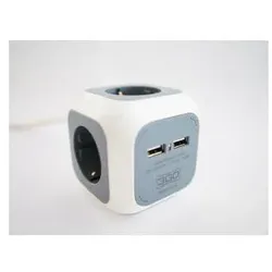 3GO, Steckdosenleiste, REGLETA REG4CUBEUSB 4 TOMAS 2-USB CABLE 1.4M BLANCA-GRIS (4x, 1.40 m)
