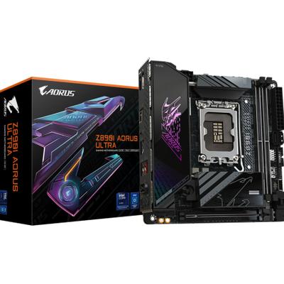 GIGABYTE Mainboard "Z890I AORUS ULTRA Mainboard - Unterstützt Intel Core Ultra", schwarz, B:23cm H:9,8cm T:24,2cm, Mainboards