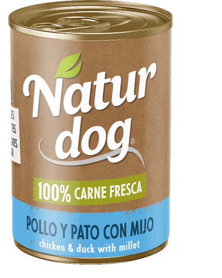 Naturdog Frango Pato e Milho 6 uds x 400g
