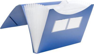 FolderSys Fächermappe, 12 Fächer, A4-Format, Spanngummi-Verschluss, blau