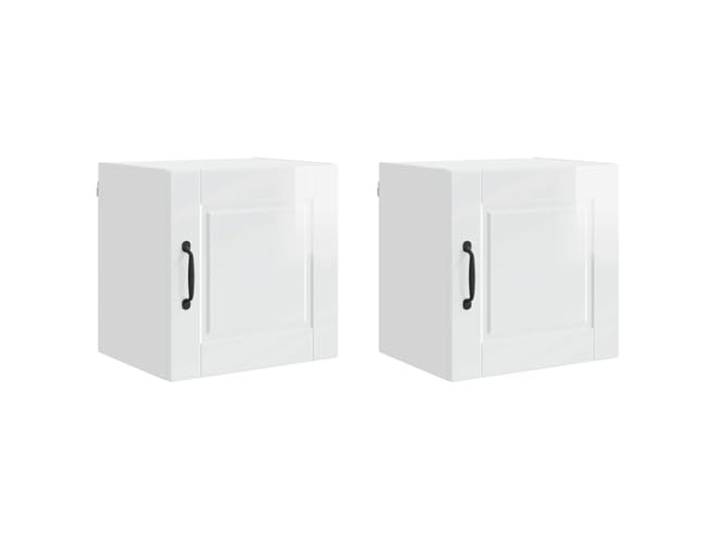 IBUQDDV Wandschrank Porto 2 STK. Hochglanz Weiß Holzwerkstoff Wandmontage, geräumige Fächer, Ablagen, für Gewürze und Geschirr, moderne Küche, Innenbereich