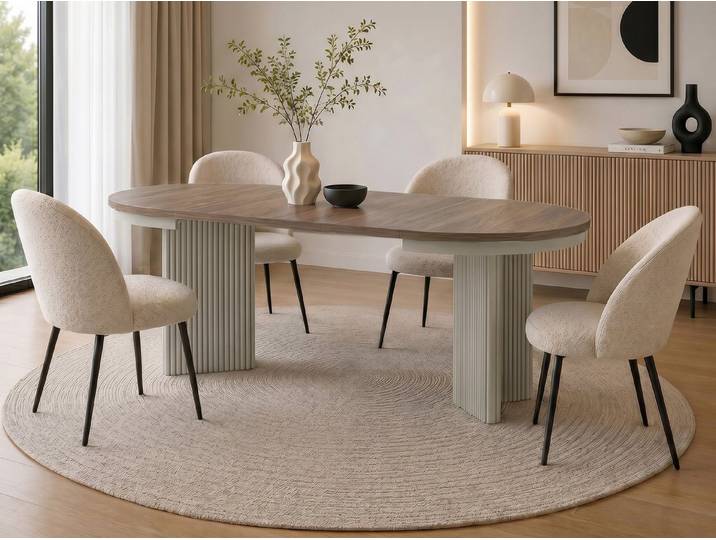 Beautysofa Esstisch PRESTIGE runder Design-Tisch ausziehbar Ø 100–180 cm oder Ø 120–200 cm (Metallbeinen, hitze- und verfärbung beständig), verschiedene Farben