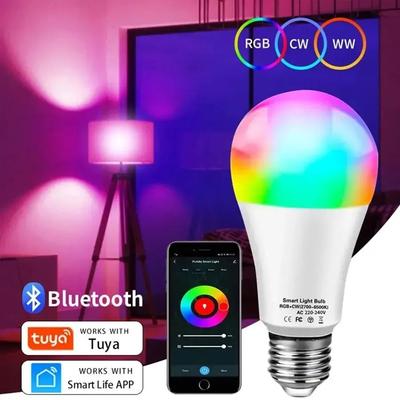 Inspired Living Tuya Smart LED Bulb E27 Bluetooth RGB Light Bulb Dimmable APP Control 220V For Smart Home Tuya Smart LED Bulb E27 Bluetooth RGB Light Bulb Dimmable APP Control 220V For Smart Home
