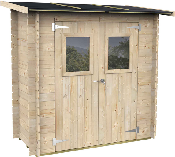 Alce Hobby 198x98  Gerätehaus aus Holz  Mit Frontfenstern  198x98x197 cm