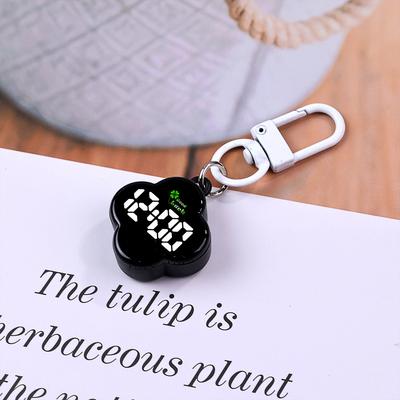 Fusion Finds Cute Electronic Watch Clover Flower Bag Pendant Digital Watch For Students & Children black