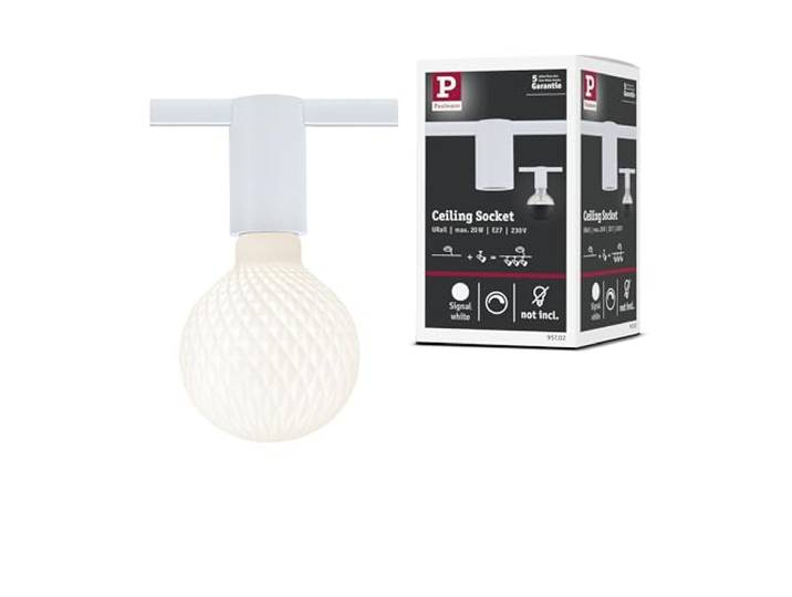 Paulmann URail Spot Ceiling Socket E27 Signalweiß