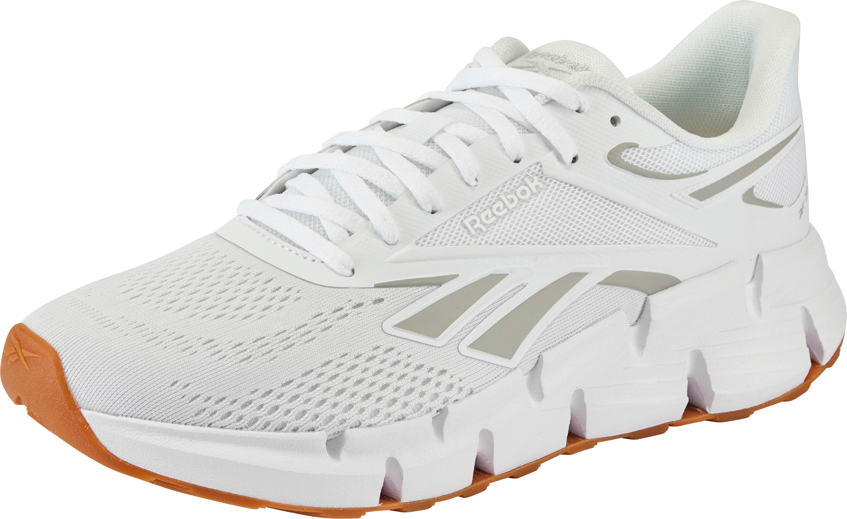 Laufschuh REEBOK "ZIG DYNAMICA 6", Herren, Gr. 44,5, weiss (weiß, grau1), Synthetik, Textil, Schuhe Laufschuh, mit reaktionsfreudiger Dämpfung und flexibler Sohle weiß, grau1 44,5