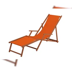 Erst-Holz Gartenliege terracotta Sonnenliege Liegestuhl Fußteil Holz Deckchair Strandstuhl Gartenmöbel 10-309 F