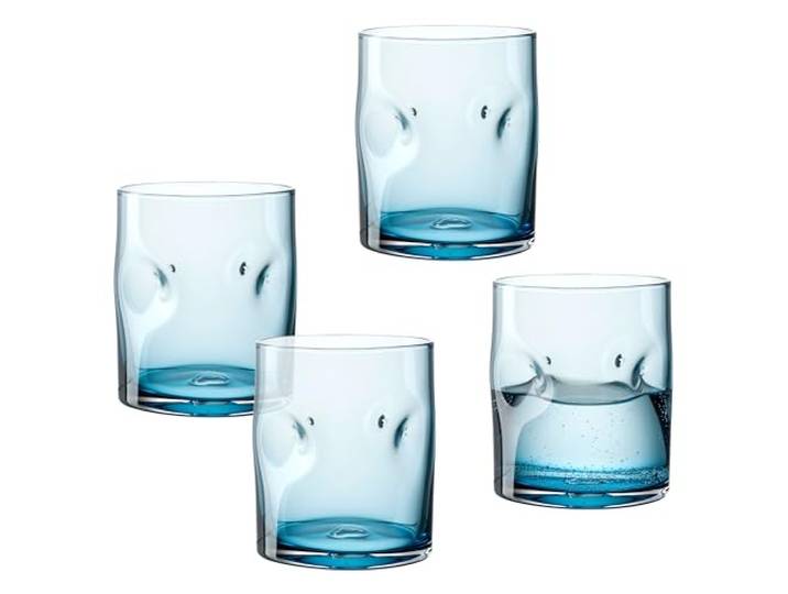 LEONARDO HOME VESUVIO Trinkglas 4 Stück 4 Farbgläser Blaseneinschlüsse Strukturoptik Charakterstark Getränkeglas Wasserbecher Softdrinks Spülmaschinengeeignet 300 ml 077373