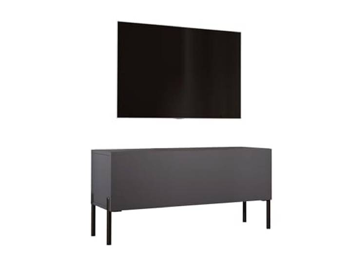 3xE Living TV-Lowboard mit Beinen 100 cm, Anthrazit mit Beinen in Schwarz, 100 x 32 x 52 cm