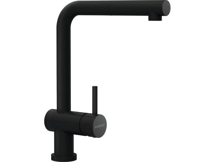 Küchenarmatur SCHOCK Epos W , schwarz (puro), B:21,5cm H:31,5cm Ø:5,1cm, Messing, Armaturen, Küchenarmatur