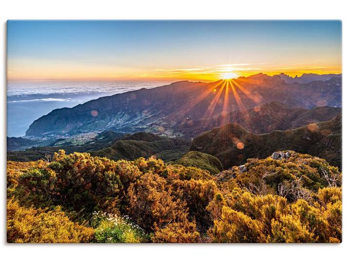 Wandbild ARTLAND Sonnenaufgang über Madeira Bica da Cana , bunt (farbe bild(er): orange), B:120cm H:80cm, Bilder, Wandbild, als Alubild, Leinwandbild, Poster, Wandaufkleber in verschied. Grössen