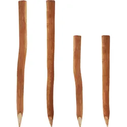 100 Holzpfosten für Staketenzaun 1,05m I Durchmesser 5-6cm I Zaunpfosten aus Has...