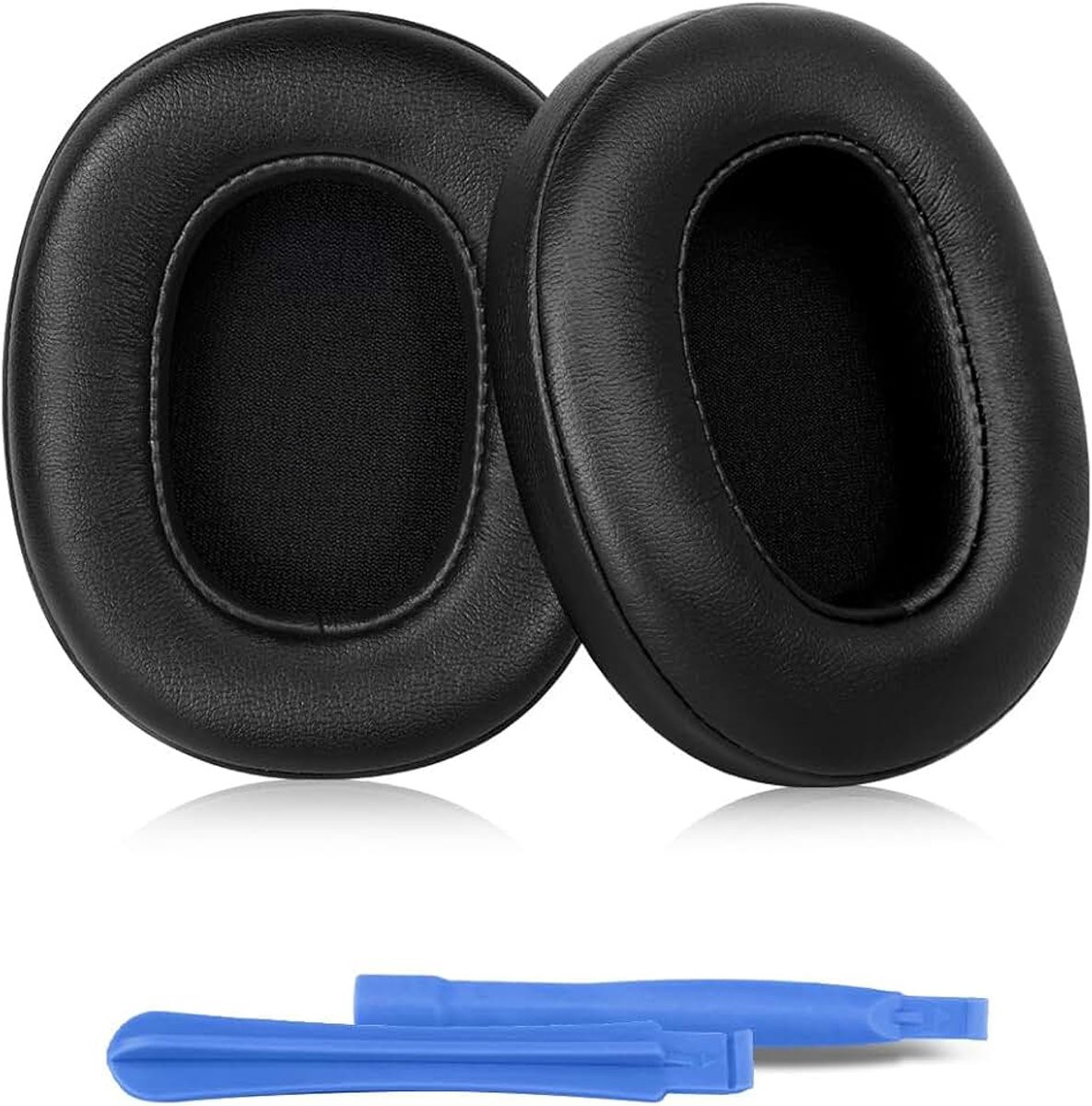 Merkloze vervangende oorkussens voor Skullcandy Crusher draadloos, Evo en ANC, met zacht eiwitleer en geheugenschuim voor verbeterde geluidsisolatie, zwart