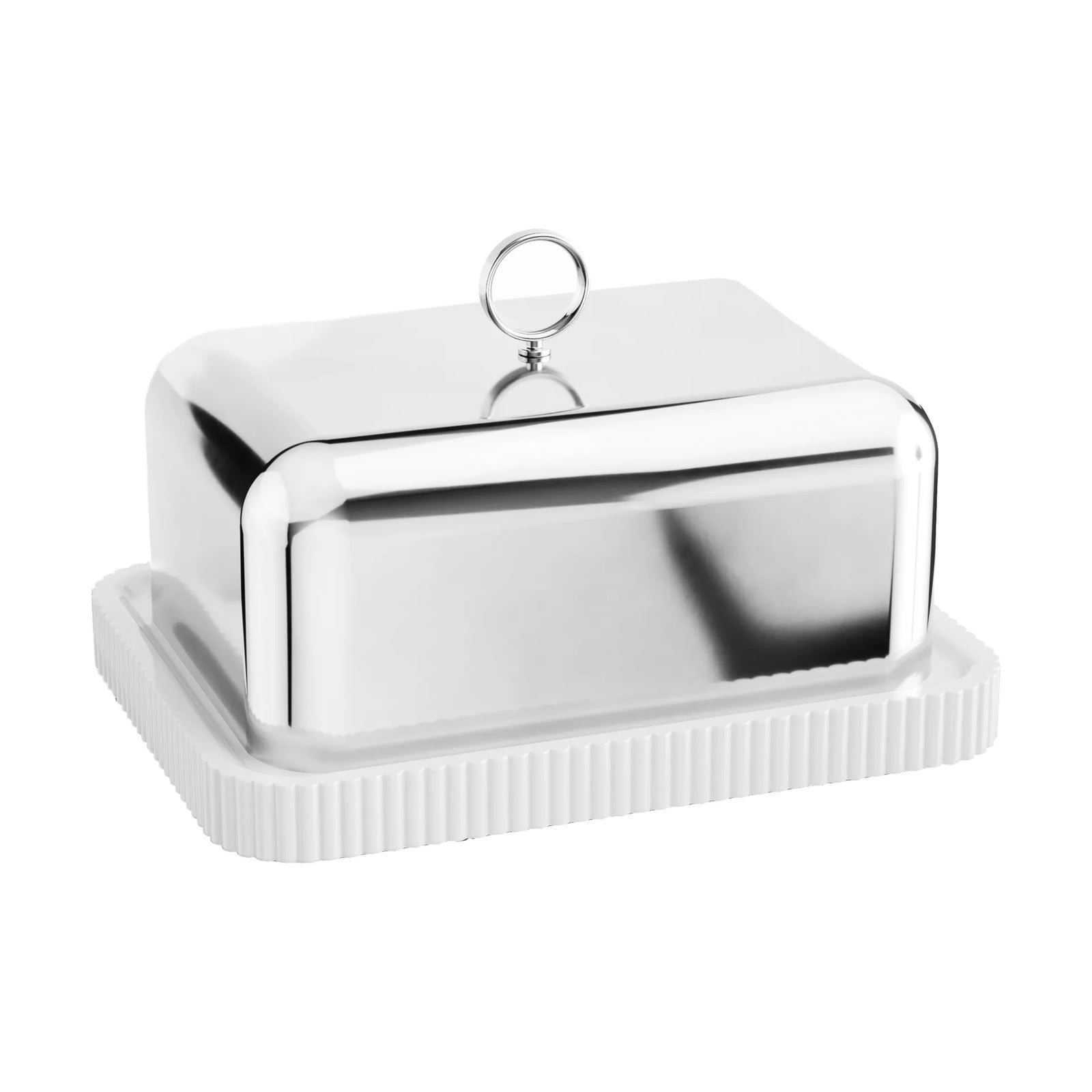 Georg Jensen Bernadotte botervloot van roestvrij staal, 11,2 x 14,7 cm