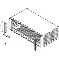 Schroff Blende vorne, zur EMV-Schirmung - SEITL.BLENDE 3HE PROPAC/PRO, Serverschrank Zubehör