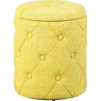 Hocker INTER LINK "Yapak Stauraumhocker, Sitzhocker, Pouf, moderne Trendfarben, Gelbgrün", gelb (gelbgrün), B:34cm H:40cm T:34cm, 100% Polyester, Hocker, Hocker, Mit Stauraum & abnehmbarem Deckel, 100% Polyester, BxTxH: 34x34x40 cm
