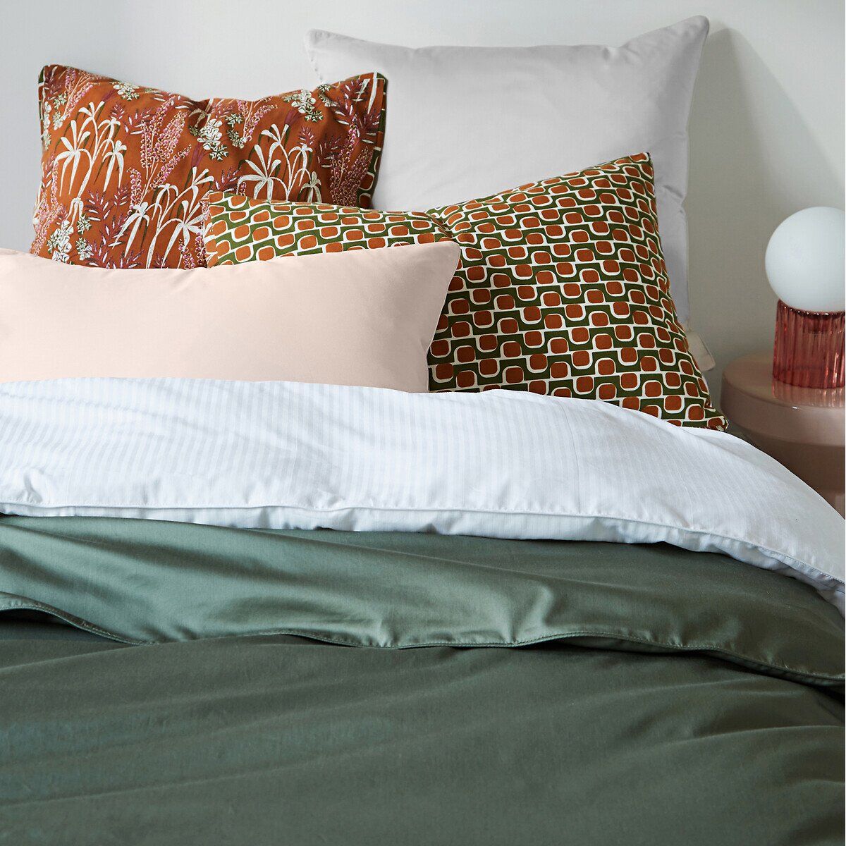 LA REDOUTE INTERIEURS Housse de couette en satin de coton, 153 fils, OPALE