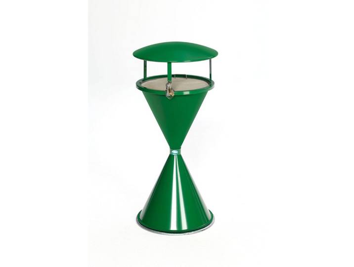 PROREGAL® Aschenbecher Dach für klassischen Standascher 23x44x44cm Stahlblech Grün