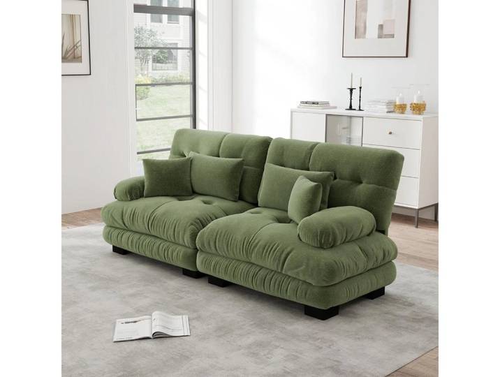 MIBODE Ecksofa Luxuriöses Modulares Ecksofa Übergroßes L-förmiges Cloud Couch, Sofa, Cloud-Design, weicher Chenille-Bezug, Massivholzrahmen