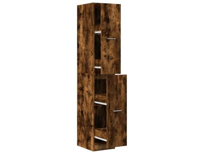 KUPTYERFG Apothekerschrank Räuchereiche 30x41x174,5 cm Holzwerkstoff Schlanker Auszugschrank mit 4 Schubladen für Küche und Büro. Bietet 60 kg Belastbarkeit auf kleinster Stellfläche.