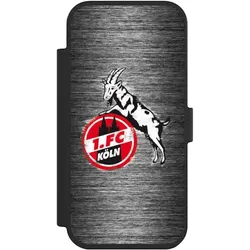 Nivocase Klapphülle für Apple iPhone Air Handyhülle aus Kunst Leder NIVOflip schwarz 1. FC Köln Metallic (Apple iPhone Air), Smartphone Hülle, Schwarz