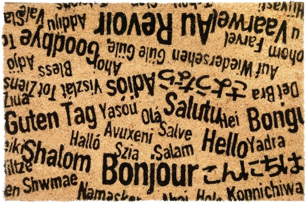 Bonjour Au Revoir Deurmat 60 x 40 cm Antislip Kokos voor Binnen en Buiten