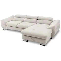 Ecksofa Fabio Stoff Grau Greige